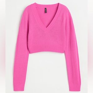 H&M Pink Cropped Sweater